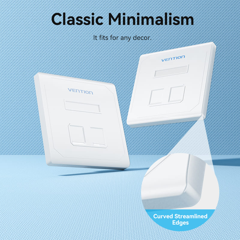 2-Port Keystone Jack Wall Plate White
