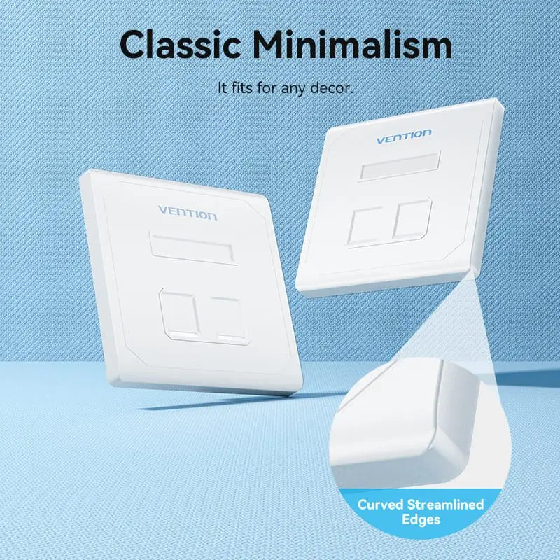 Vention 2-Port Keystone Jack Wall Plate - Vention