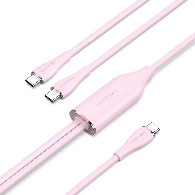 Vention USB 2.0 Type-C Male to 2 Type-C Male 5A Cable Silicone Type - Vention