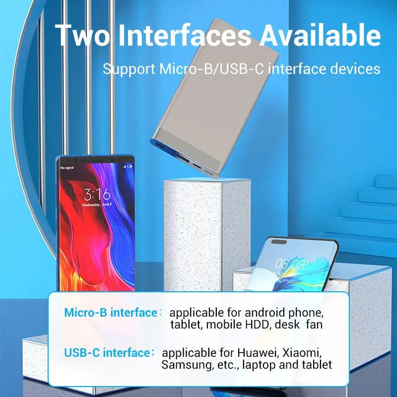 Vention USB 2.0 A Male to 2-in-1 Micro-B&USB-C Male 3A Cable - Vention