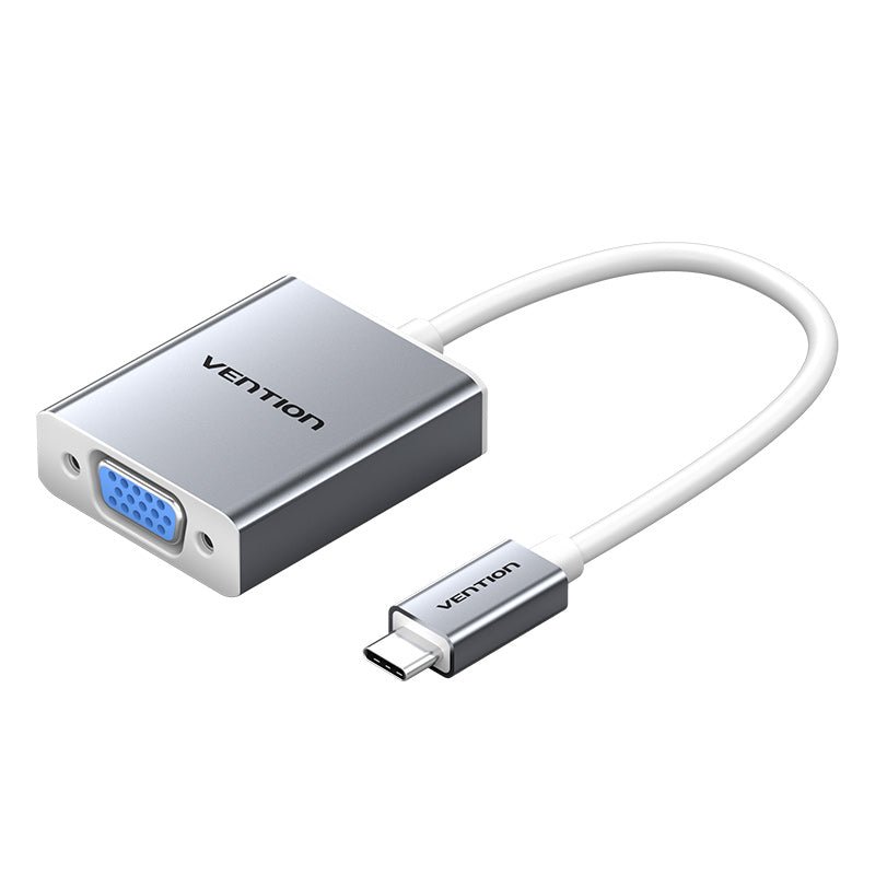 USB-C to VGA Converter 0.15M Silver Aluminium Alloy Type - Vention