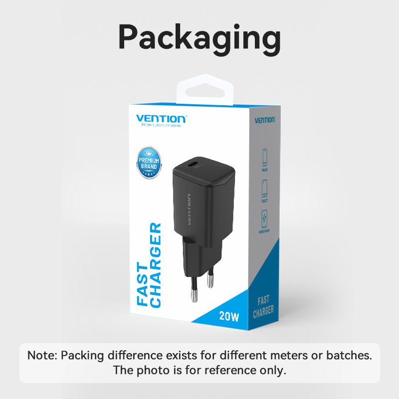 Venion 1-Port USB-C Wall Charger 20W EU-Plug - Vention