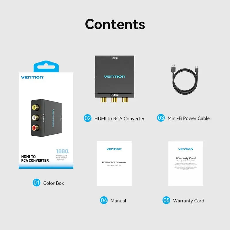 Vention HDMI™ to RCA Converter Black Metal Type - Vention