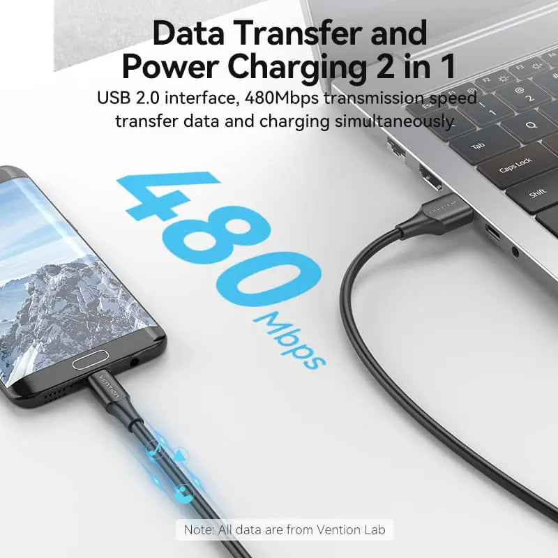 USB 2.0 A Male to Micro-B Male 2A Cable - Vention