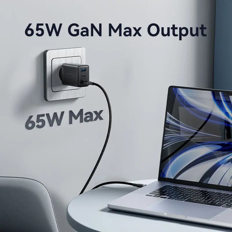 Vention 3-Port USB (C+C+A) GaN Charger (65W/65W/60W) EU-Plug - Vention