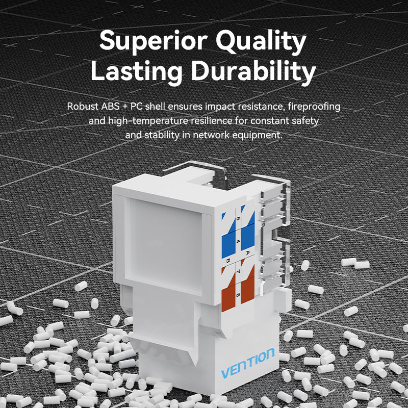 Cat6 Unshielded Keystone Jack White Plastic Type