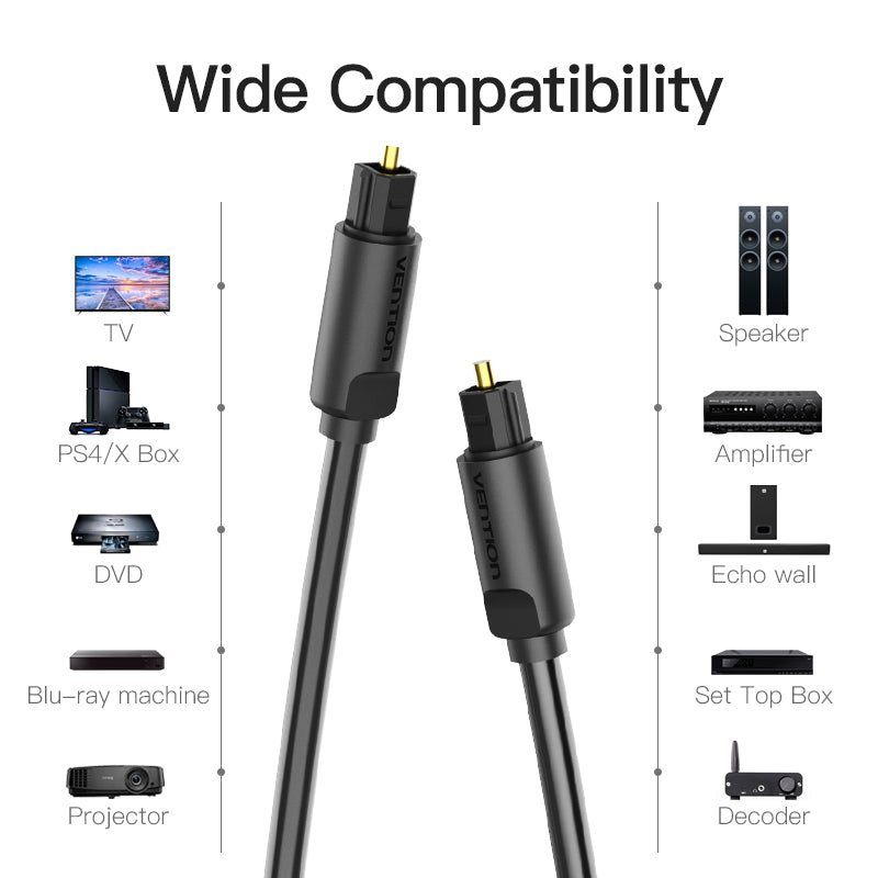 Vention Optical Fiber Audio Cable Black