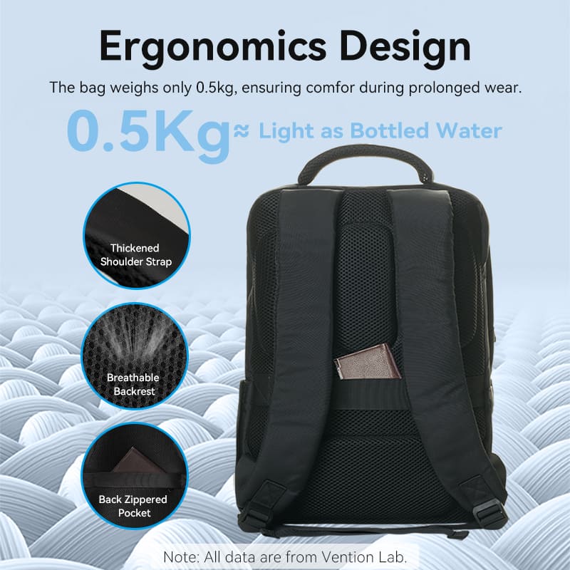 Water-Repellent Laptop Backpack Black