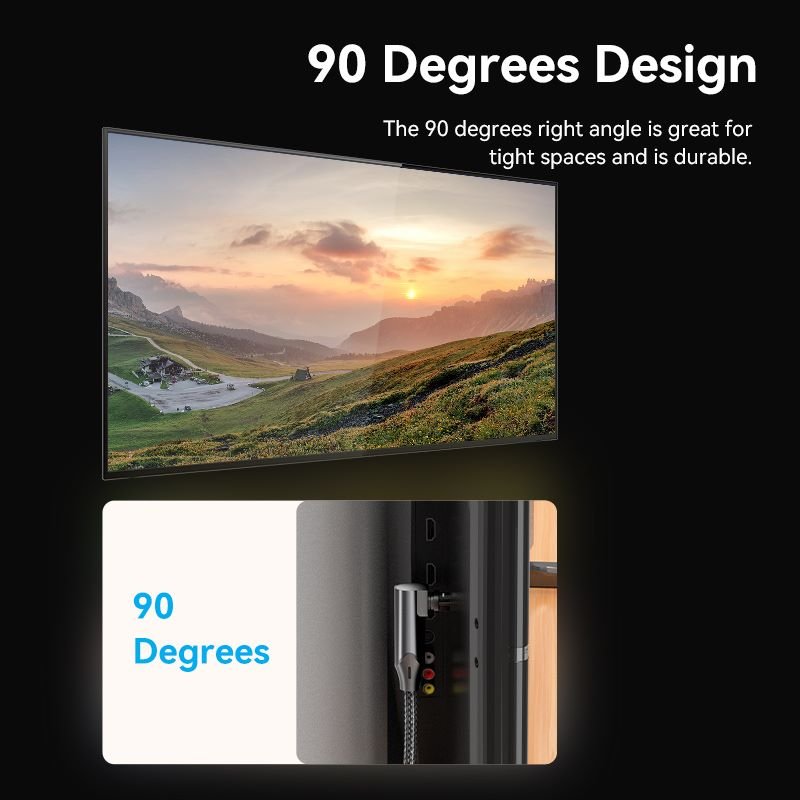 Vention 90-Degree Optical Audio Cable 0.5/1/1.5/2/3/5/10M Black Aluminum Alloy Type - Vention
