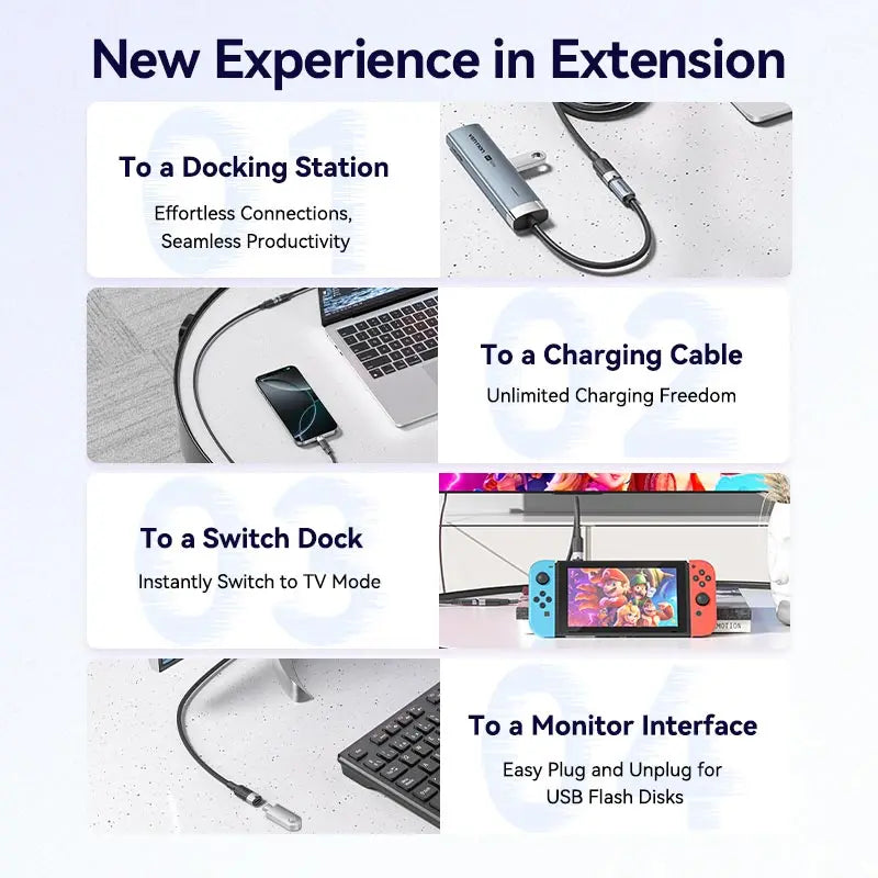 Vention USB 3.2 Gen2 C Male to C Female 10Gbps Extension Cable Aluminum Alloy Type - Vention