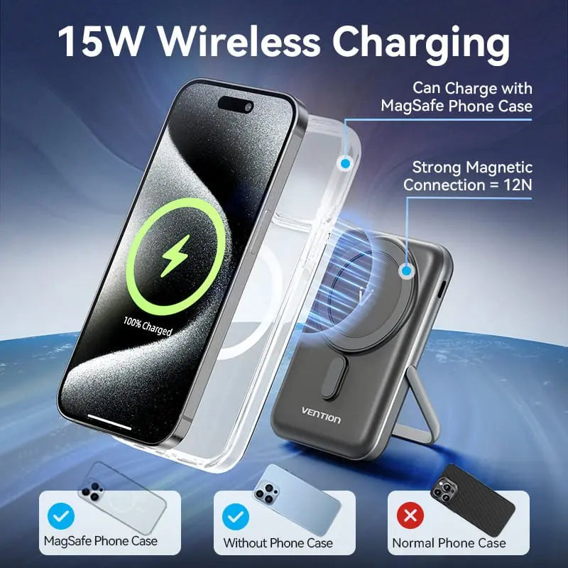 Vention 10000mAh Magnetic Wireless Power Bank 20W - Vention