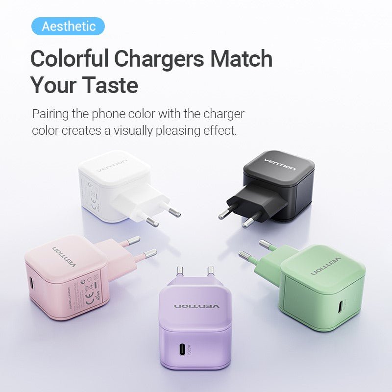 Vention 1-Port USB-C Wall Charger 20W EU-Plug - Vention