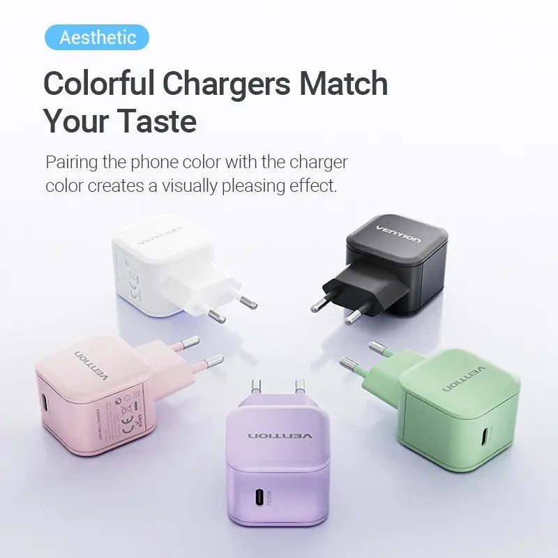 Vention 1-Port USB-C Wall Charger 20W EU-Plug - Vention