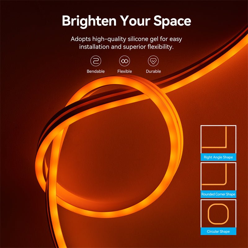 Vention Silicone Neon LED Strip Lights with IR Remote and USB 5V Power Supply - Vention