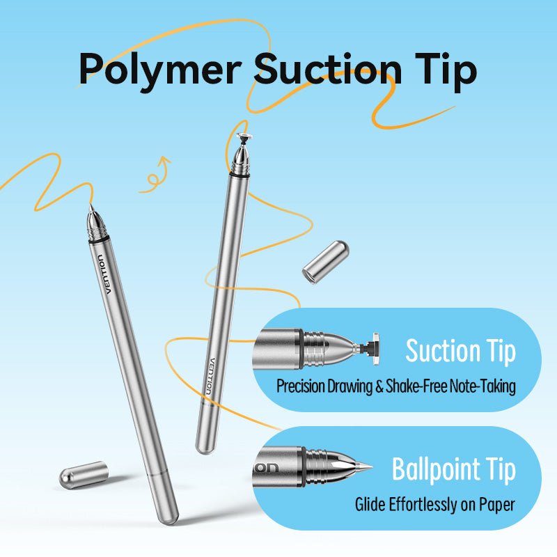Vention 2-in-1 Stylus Pen Gray Aluminum Alloy Type - Vention