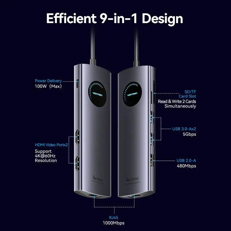 Vention 9-in-1 USB-C MST Docking Station - Vention