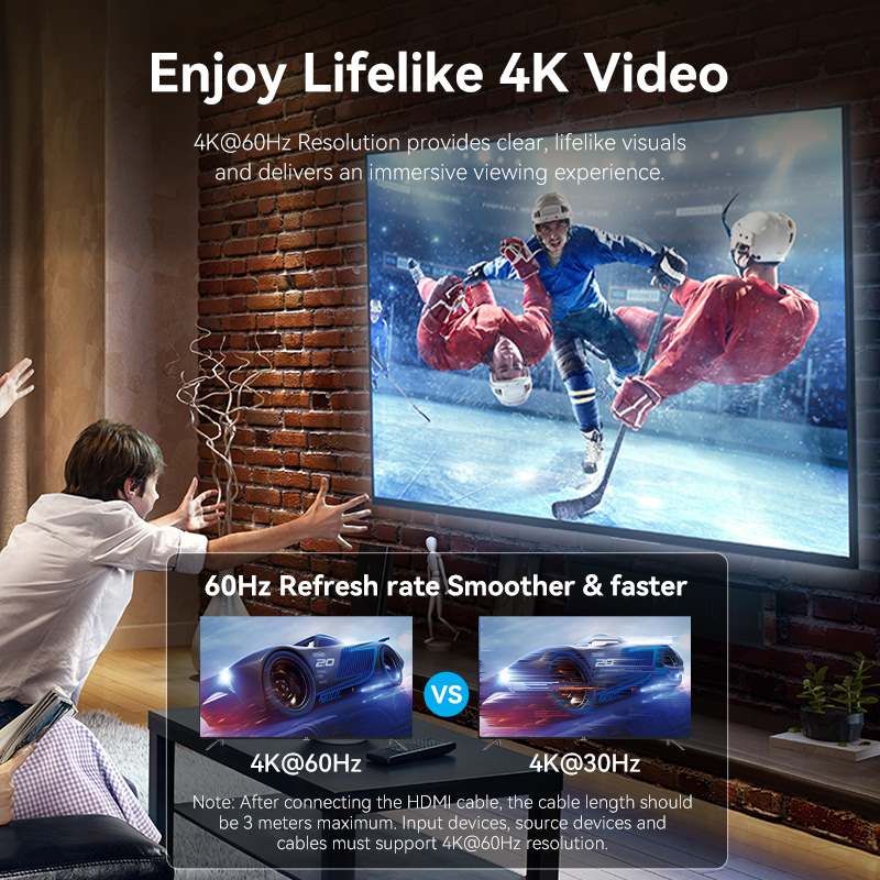 Vention Cotton Braided USB-C to HDMI™ 4K Converter 0.25M Black Zinc Alloy Type