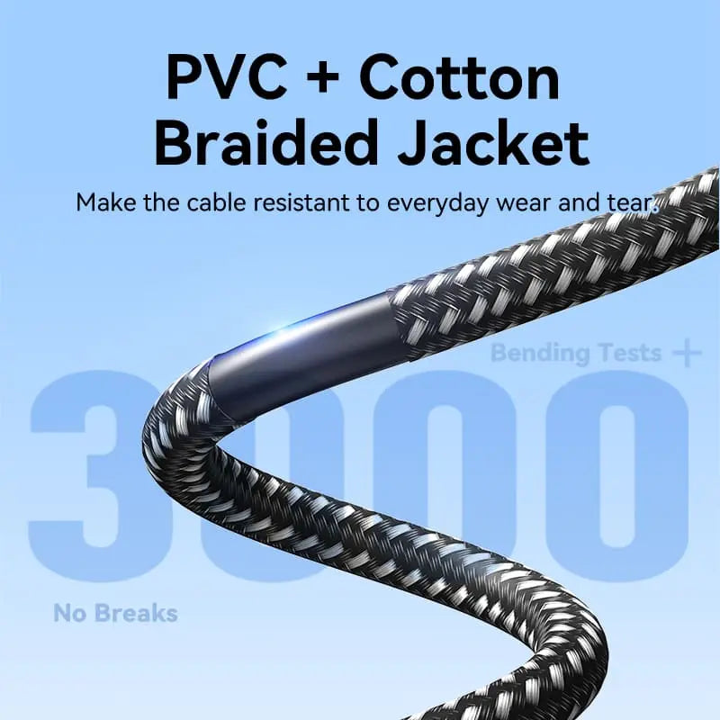 Vention Cotton Braided 4K HDMI™ Male to Male Cable Black Zinc Alloy Type - Vention