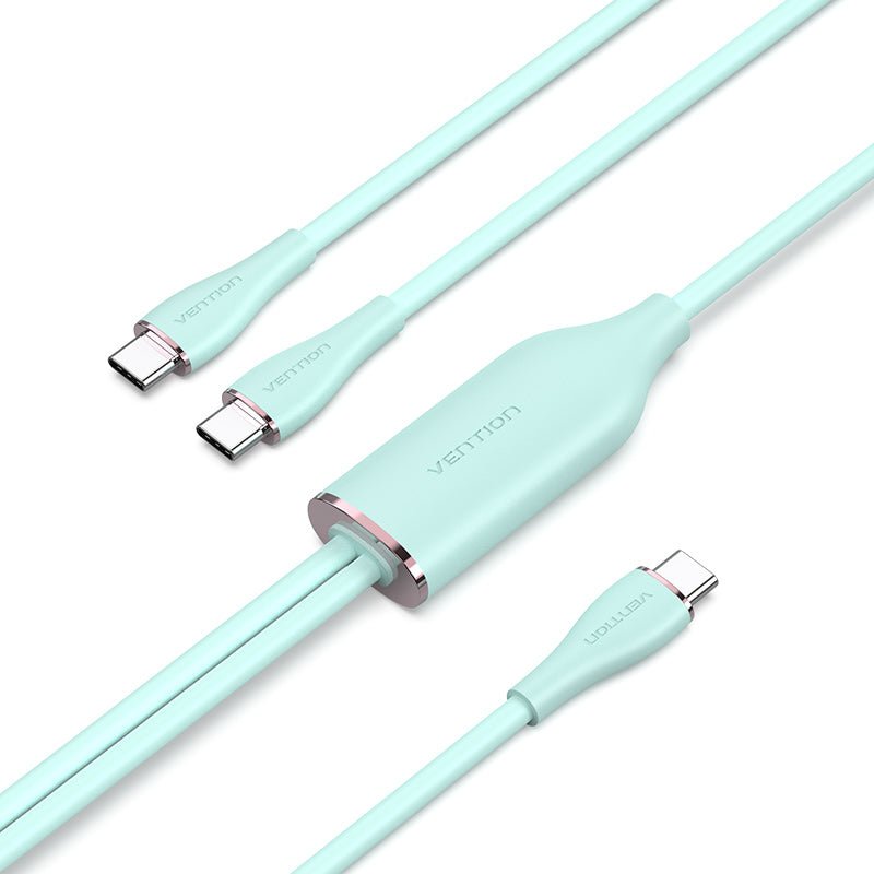 Vention USB 2.0 Type-C Male to 2 Type-C Male 5A Cable Silicone Type - Vention