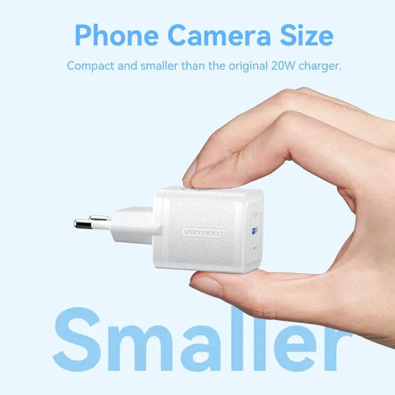 Vention 1-Port USB-C GaN Charger 20W EU-Plug - Vention