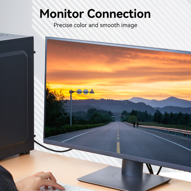 Vention cotton Braided 4K DP Male to HDMI-A Male HD Cable