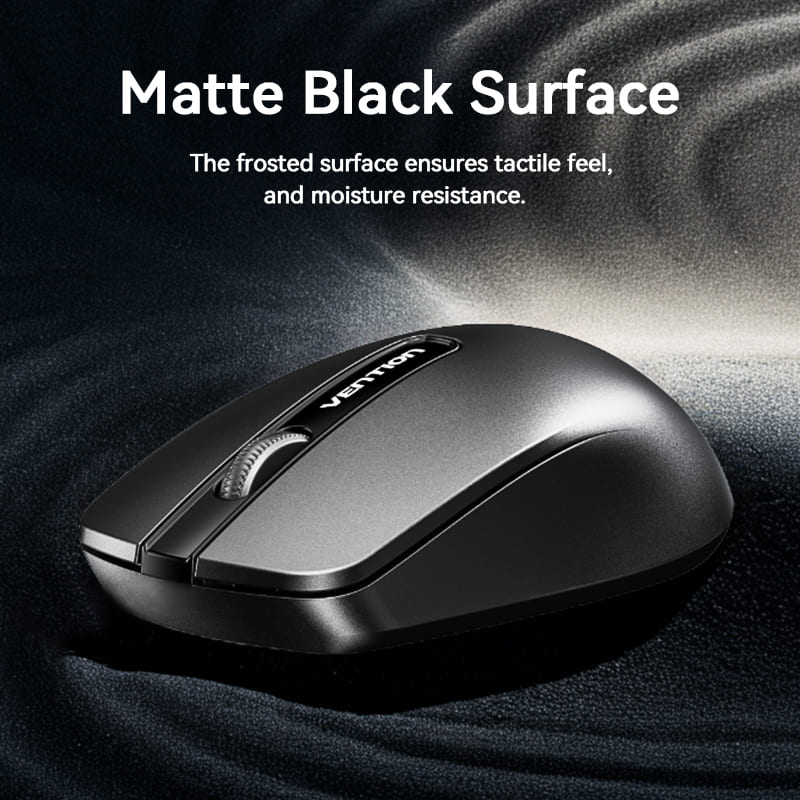 Vention 3-Button Wireless Computer Mouse with USB Receiver Black - Vention