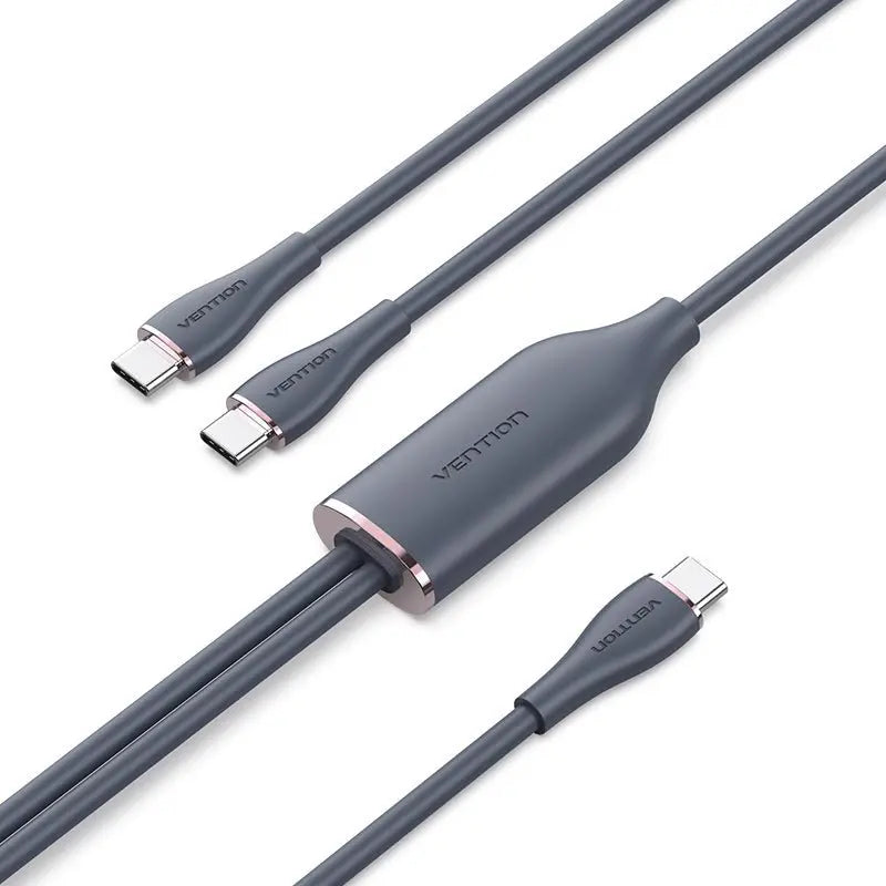 Vention USB 2.0 Type-C Male to 2 Type-C Male 5A Cable Silicone Type - Vention