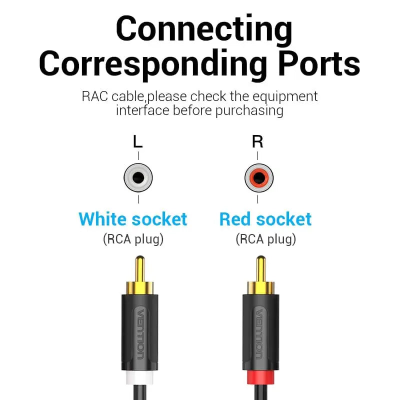 Vention 2-Male to 2-Male RCA Cable - Vention