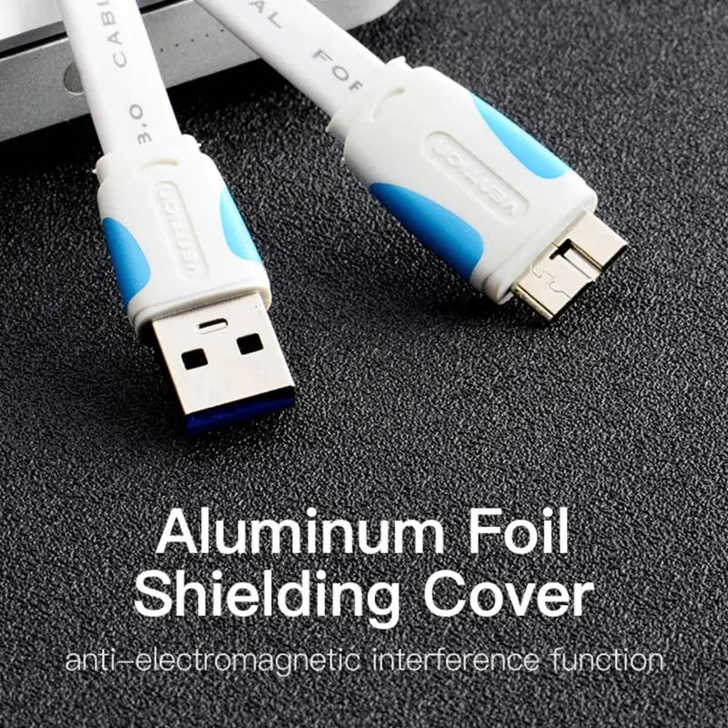 Vention Flat USB3.0 A Male to Micro B Male Cable - Vention