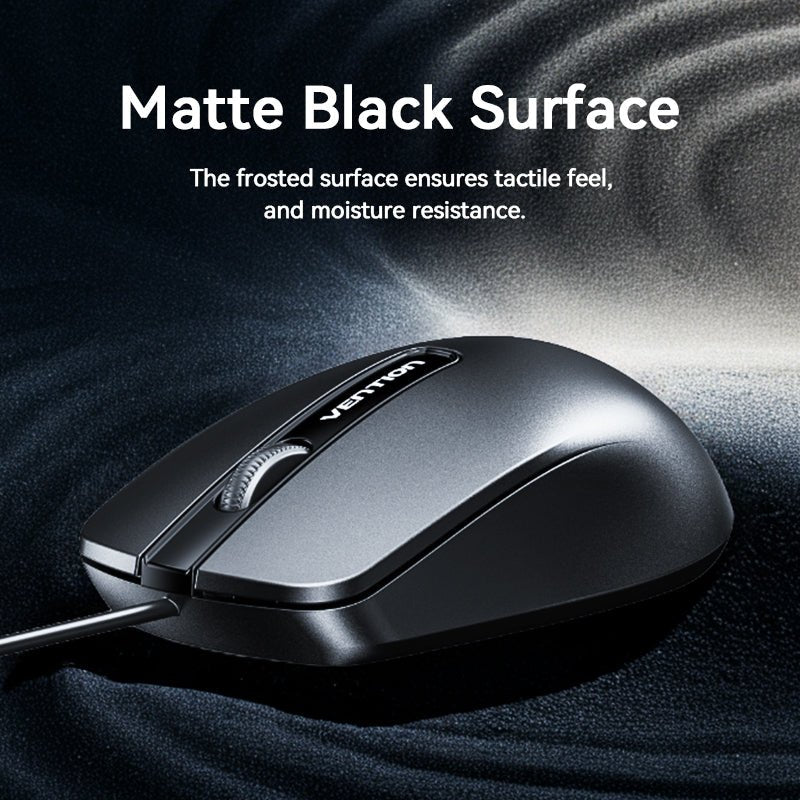Vention 3-Button USB Wired Computer Mouse 1.5M Black - Vention
