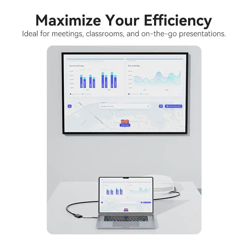Vention USB-C + USB-A to HDMI™ Adapter 0.15M Gray Aluminium Alloy Type - Vention