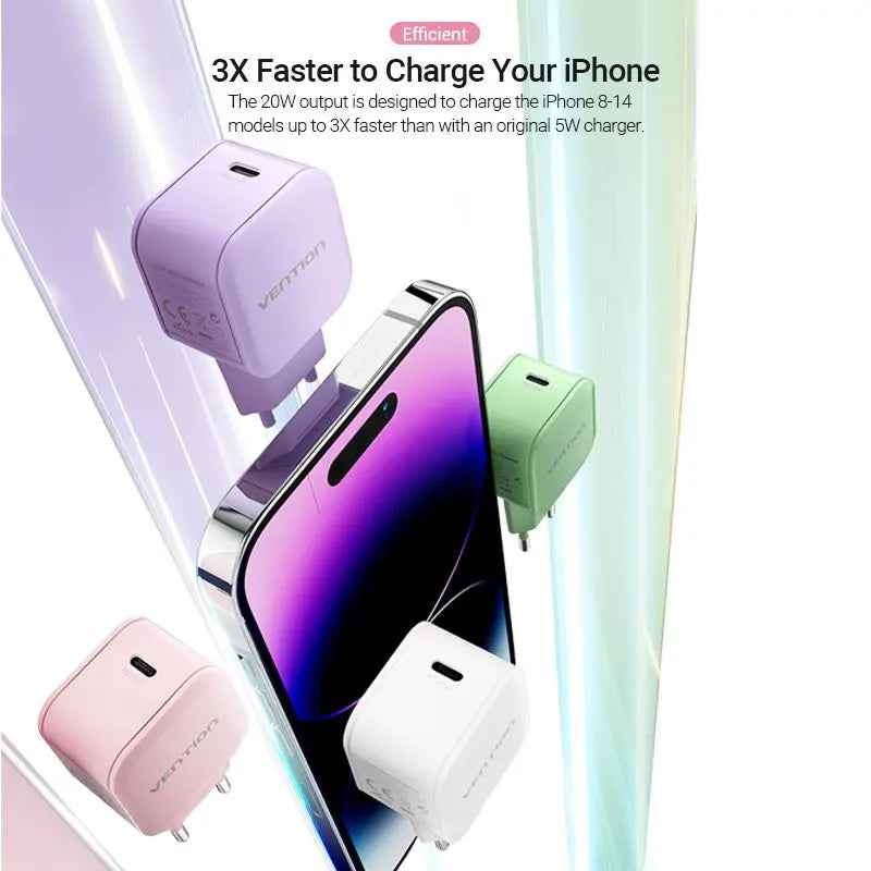 Vention 1-Port USB-C Wall Charger 20W EU-Plug - Vention