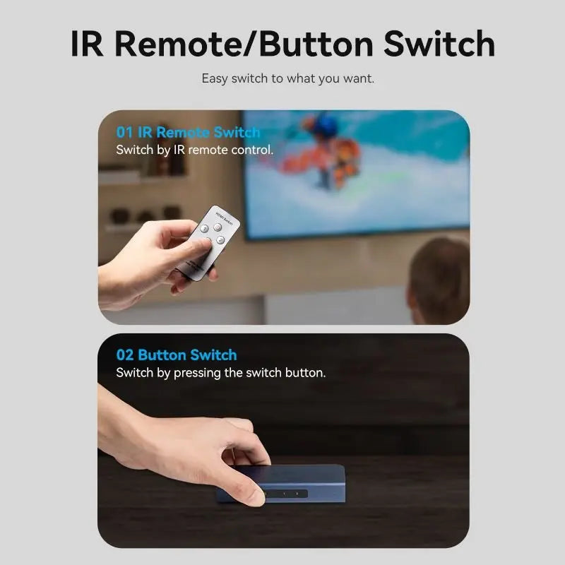 Vention 3 In 1 Out HDMI™ Switcher Blue Aluminum Alloy Type - Vention
