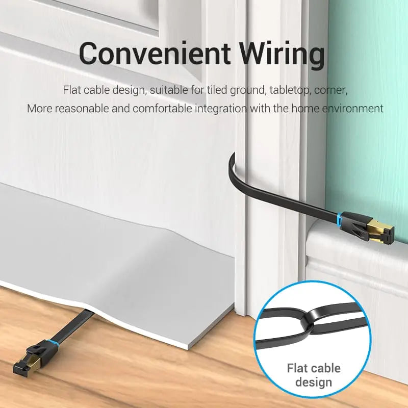 Vention Flat Cat8 Ethernet Patch Cable - Vention