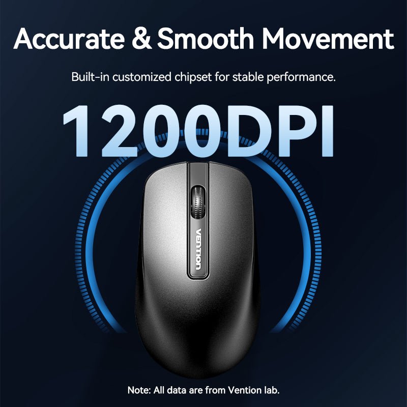 Vention 3-Button USB Wired Computer Mouse 1.5M Black - Vention