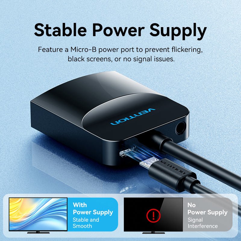 Vention VGA to HDMI™ Converter with Female Micro USB and Audio Port - Vention