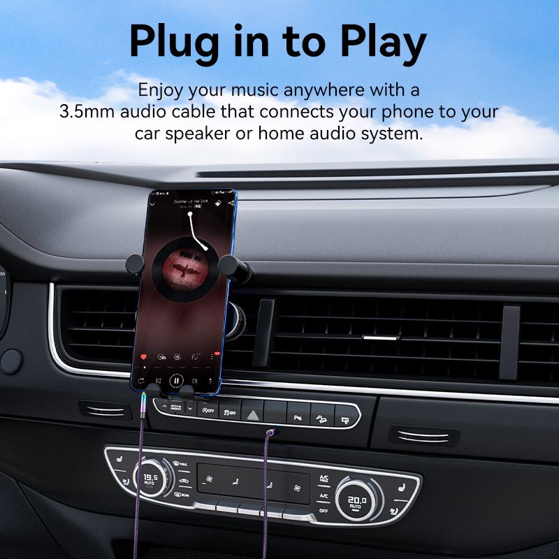 Vention Cotton Braided 3.5mm Male to Male Audio Cable 0.5/1/1.5/2/3/5M Purple Aluminum Alloy Type