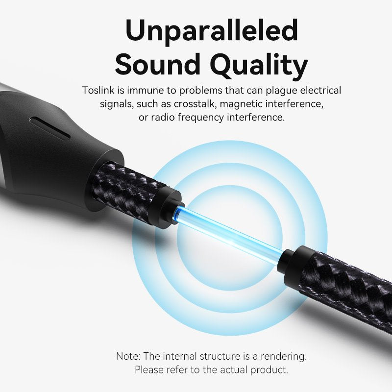 Vention Toslink to Mini Toslink Optical Audio Cable 0.5/1/1.5/2/3/5/10M Black Aluminum Alloy Type