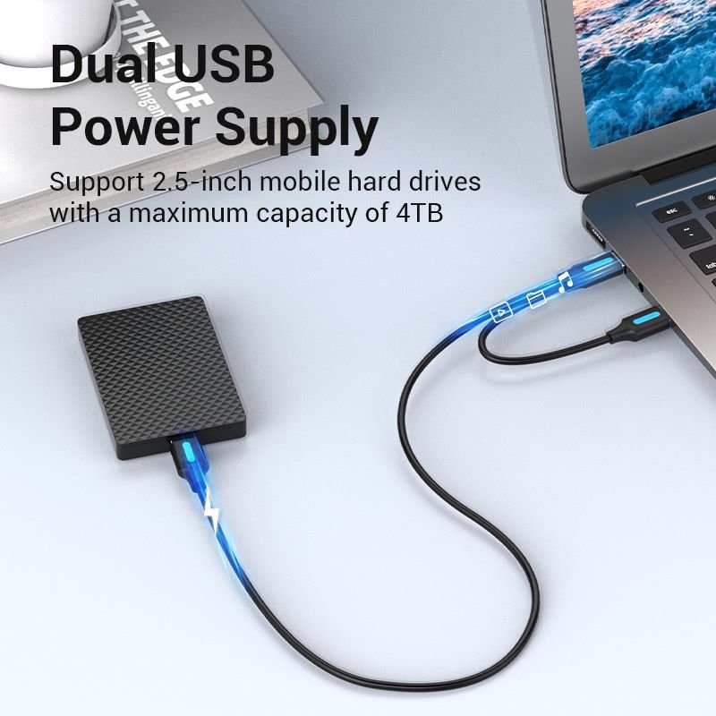 Vention USB 3.0 A Male to Micro-B Male Cable with USB Power Supply PVC Type - Vention