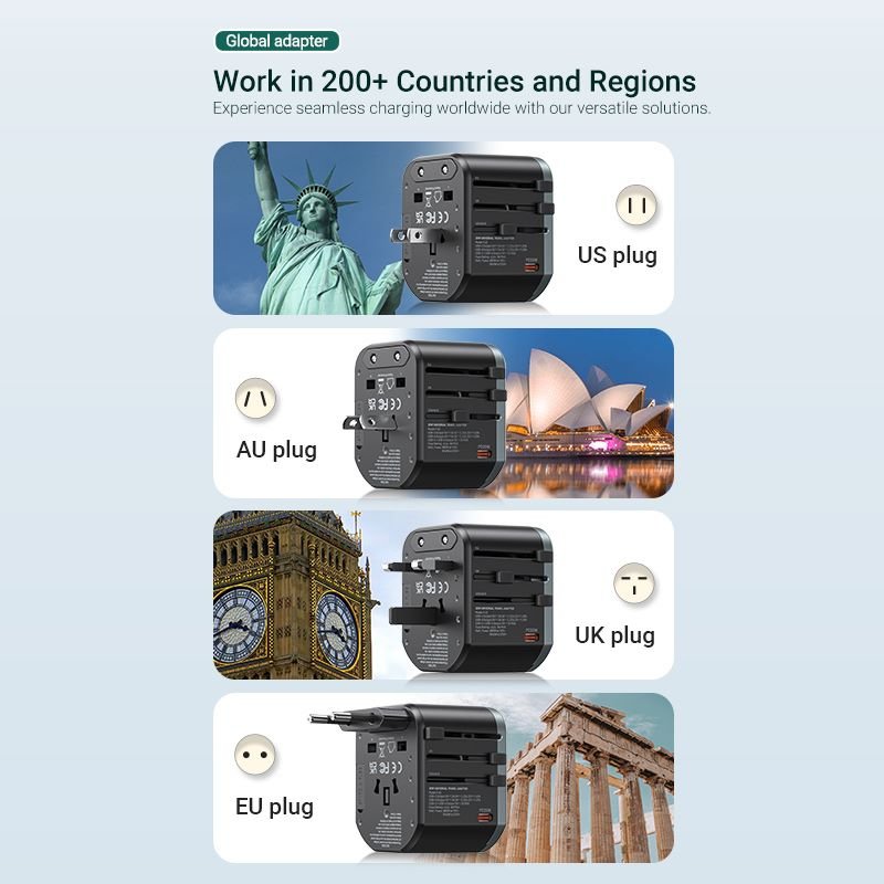 Vention 3-Port USB (C+C+A) Universal Travel Adapter (20W/18W/18W) - Vention