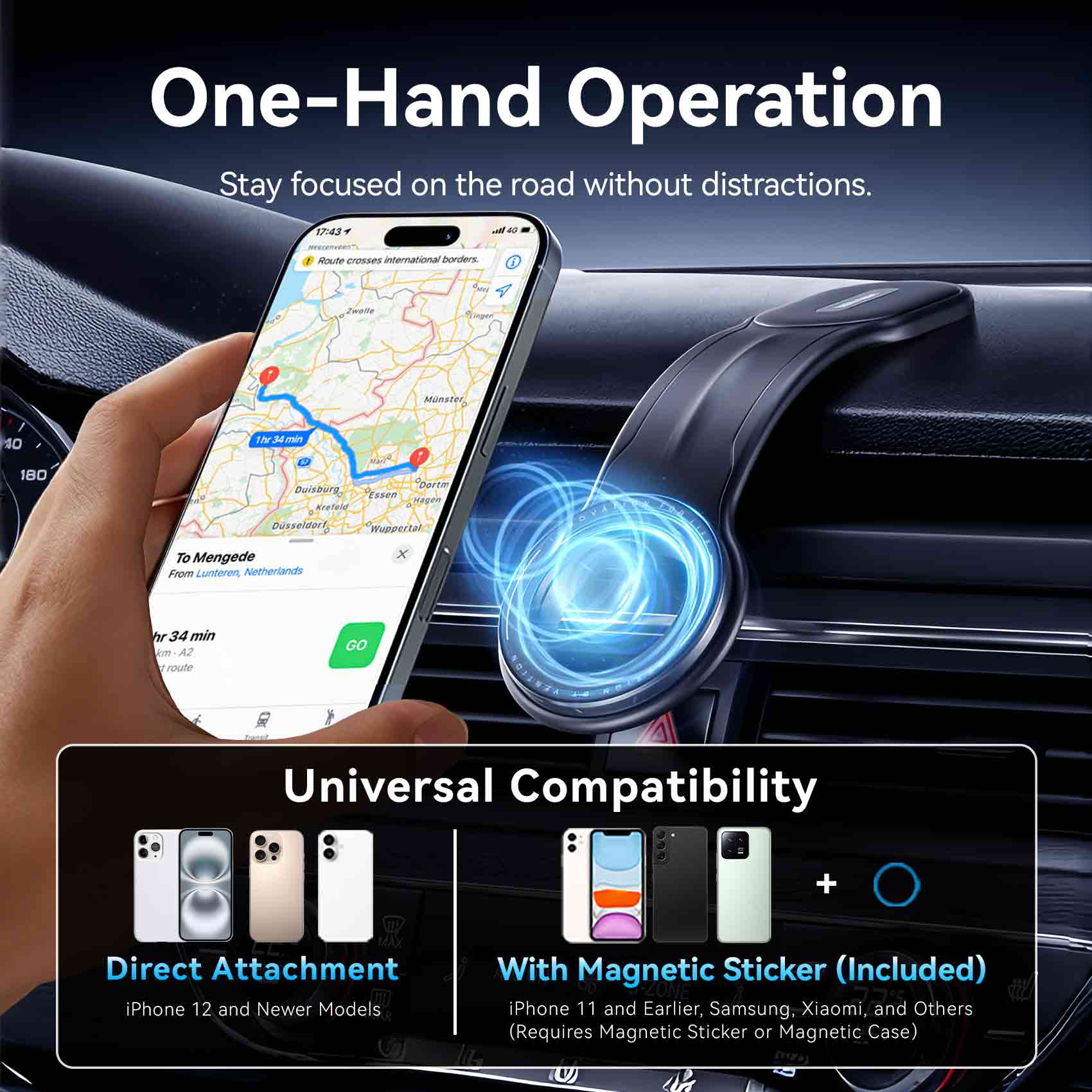 <tc>Vention</tc> Support magnétique pour téléphone de voiture