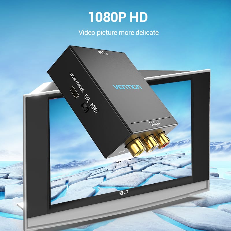 <tc>Vention</tc> Convertisseur HDMI vers RCA en métal noir