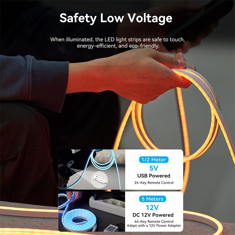 Vention Silicone Neon LED Strip Lights with IR Remote and USB 5V Power Supply - Vention