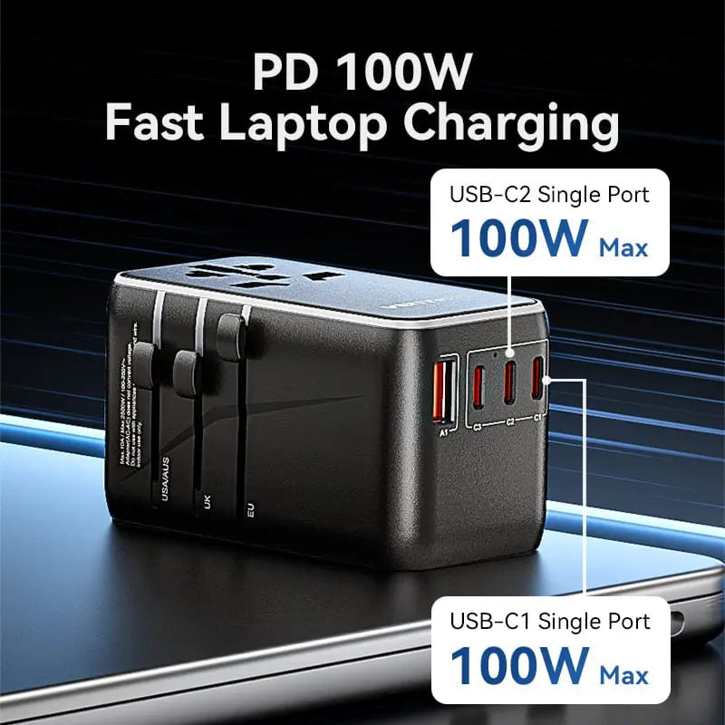Vention 4-Port USB (C+C+A+A) GaN Universal Travel Adapter (100W/100W/20W/18W) - Vention