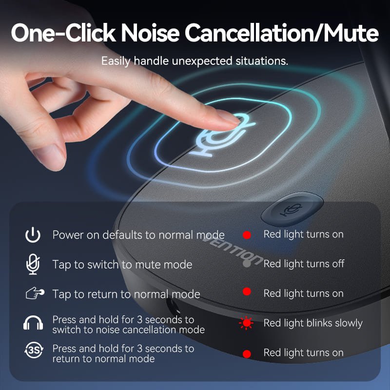 Vention USB Desktop Microphone with Mute Button Black - Vention
