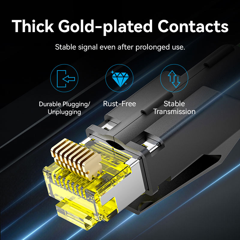 <tc>Vention</tc> Conector modular Cat6A FTP 8P8C RJ45 estándar DE negro