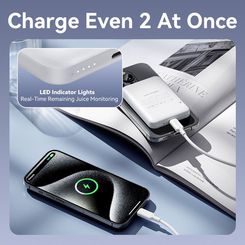 Vention 5000mAh Magnetic Wireless Power Bank 20W——On Promotion - Vention