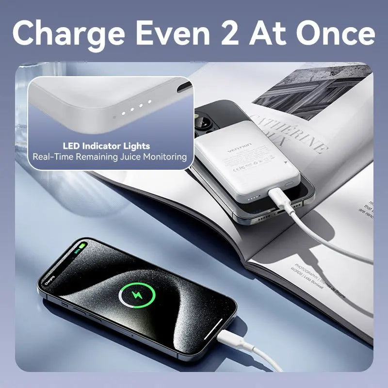 Vention 5000mAh Magnetic Wireless Power Bank 20W——On Promotion - Vention