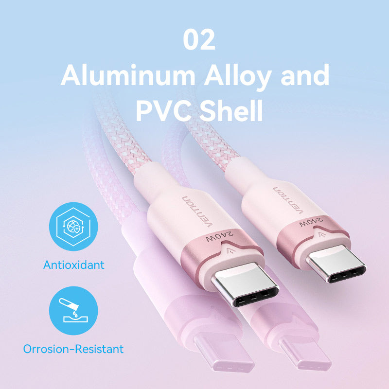 Vention USB 2.0 Type-C Male to Type-C Male 5A Cable Aluminum Alloy Type
