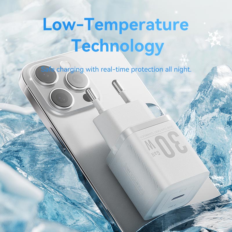 <tc>Vention</tc> 单端口 USB-C GaN 充电器 (30W) 欧标插头